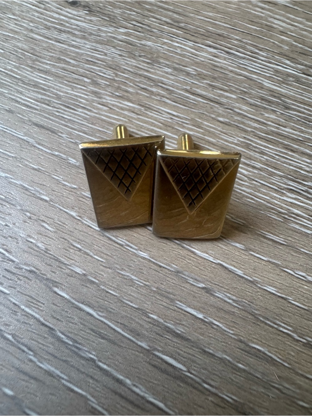 SWANK cufflinks rectangular and gold tone